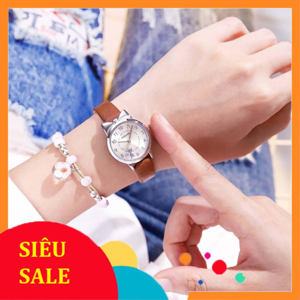 [SALE] Đồng hồ thời trang nữ Mstianq MSM02 dây da mềm, họ tiết cực đẹp, mặt độc đáo, mặt số dể dàng xem giờ