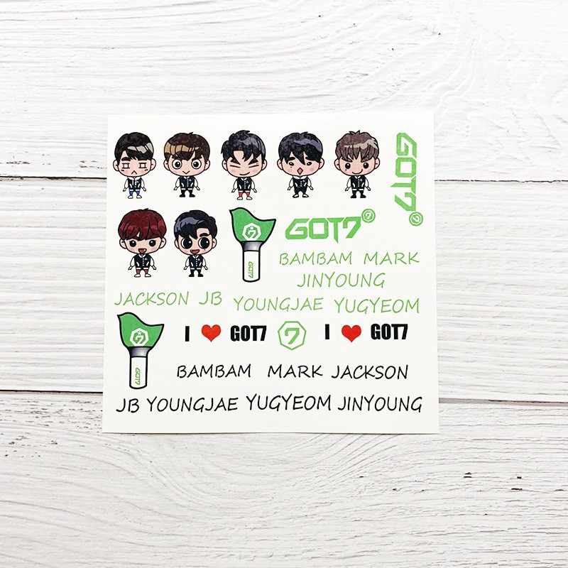 Ready Stock KPOP BLACKPINK NCT TWICE GOT7 EXO Waterproof Removable Temporary Tattoo Sticker Decor