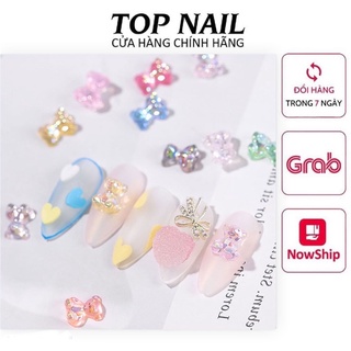 Khay tròn 10 charm gấu trang trí móng