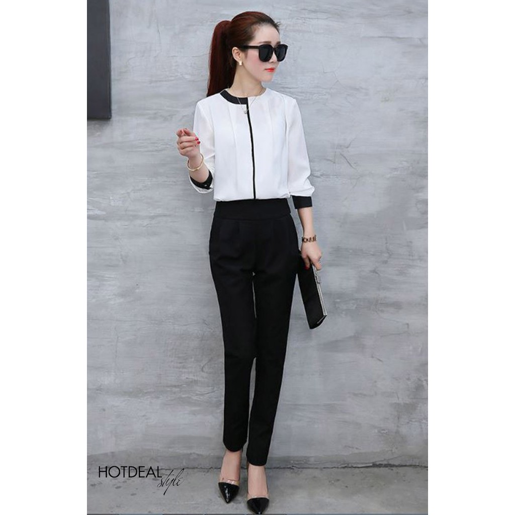 Áo sơ mi công sở ❣️FREESHIP❣️ Áo Kiểu Phối Màu bella - Hàng thiết kế chuẩn