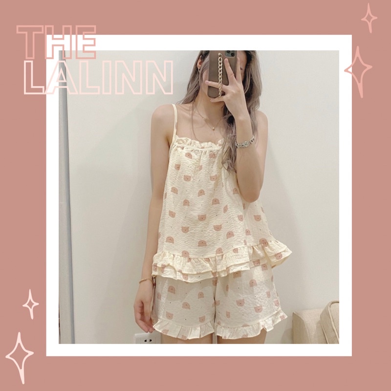 [ ẢNH THẬT + VIDEO ] Set pijama 2 dây xinh xắn thoáng mát. Bộ ngủ nữ dễ thương pyjama