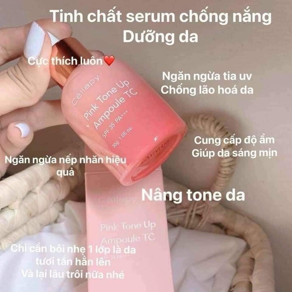Kem Lót Chống Nắng, Nâng Tone 30 ml 𝘊𝘦𝘭𝘭𝘢𝘱𝘺 𝘗𝘪𝘯𝘬 𝘛𝘰𝘯𝘦 𝘜𝘱 𝘈𝘮𝘱𝘰𝘶𝘭𝘦