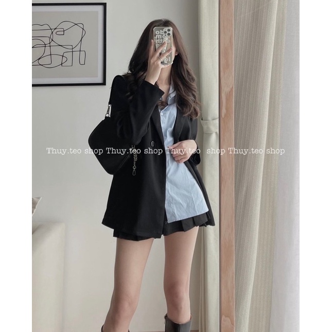 [Hàng sẵn] ÁO BLAZER NỮ XANH RÊU HOT TREND ĐỨNG FORM