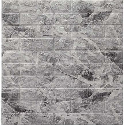 Miếng Giấy Xốp 3D Giả Đá Đen 70x77cm, Sẵn Keo Bóc Dán