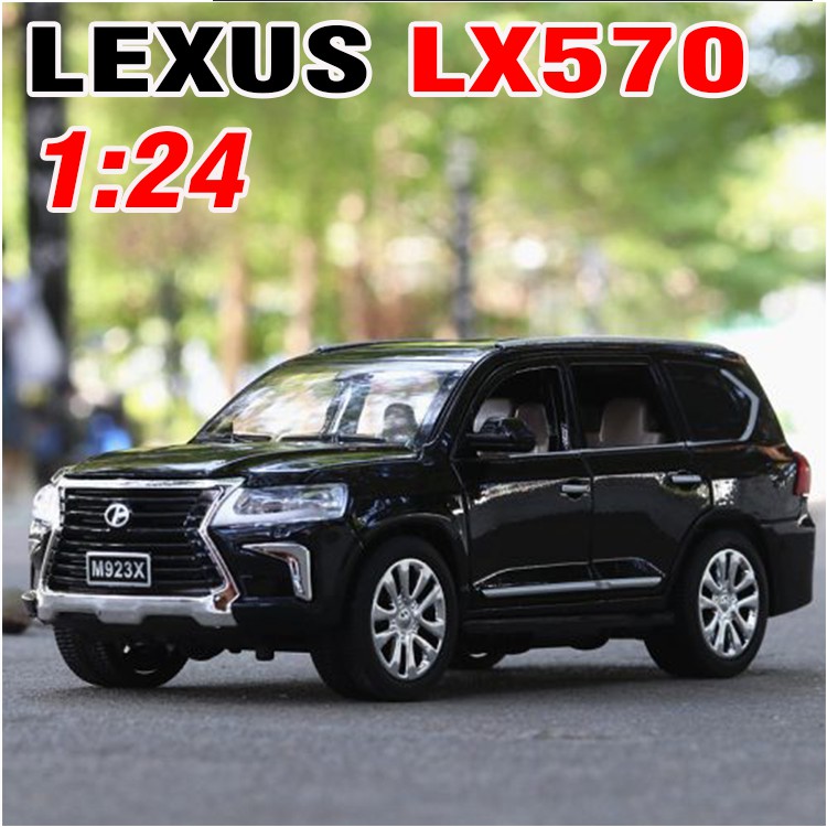 Xe mô hình ô tô LX570 tỉ lệ 1:24 mô hình bằng sắt mở các cửa có âm thanh và đèn đồ chơi trẻ em