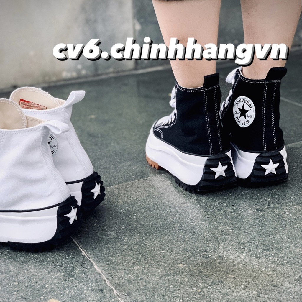 ( 𝙃𝙖̀𝙣𝙜 𝙍𝙚𝙖𝙡 ) Giày Conversse Run Star Hike Black&White Hi Top ( Cao Cổ )