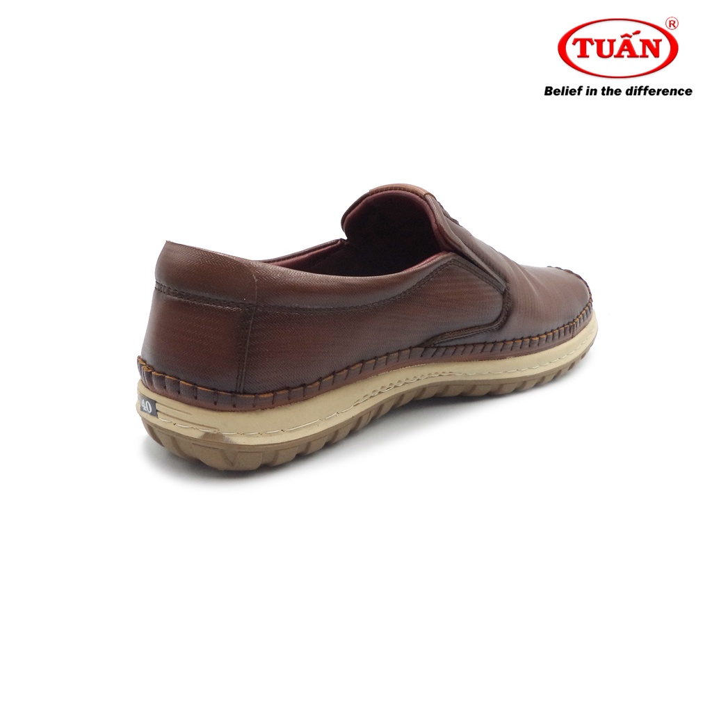 Giày lười nam giày mọi quai da bò tụ nhiên thương hiệu Tuấn GXHU-238