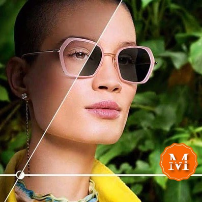 Mắt Kính M7 MINK nhanh đổi màu đi nắng tròng kính chống chói chống tia siêu mỏng UV400 CẬN LOẠN VIỄN màu Khói - Gray