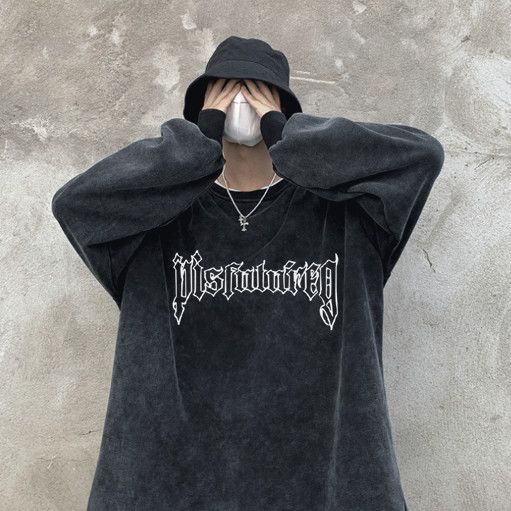 Áo Sweater Cotton Cổ Tròn Dáng Rộng Thời Trang Retro Dành Cho Nam