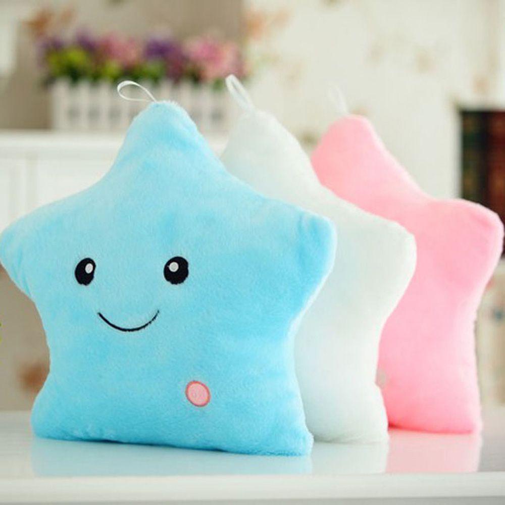 Gối Ôm Mềm Mại Hình Ngôi Sao Phát Sáng Trong Đêm Giáng Sinh Dành Cho Trẻ Em
