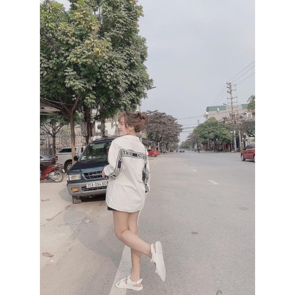 Áo Sơ Mi Trắng Dệt Tay Áo Xinh