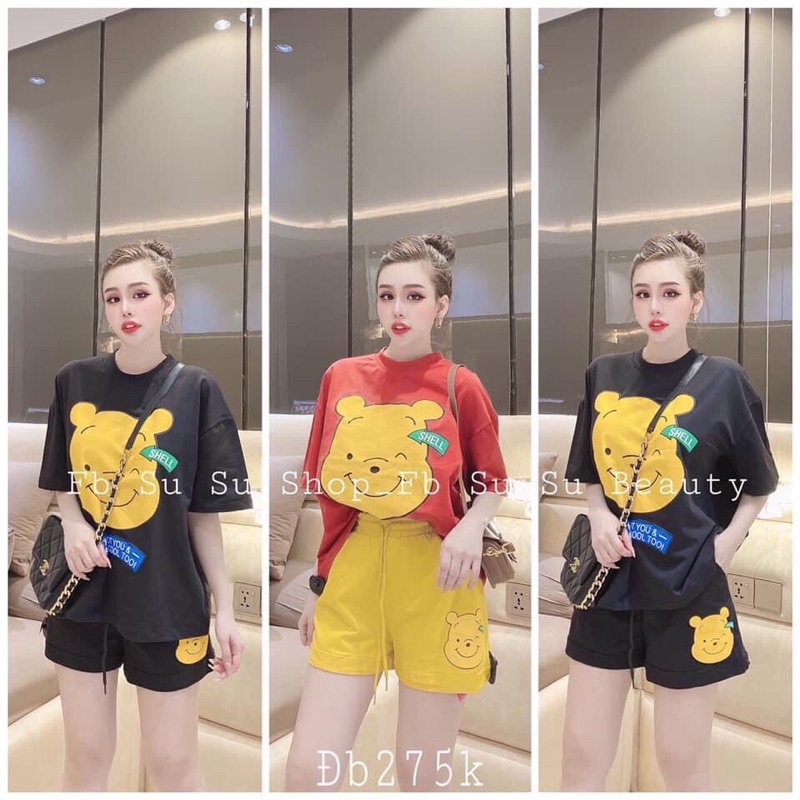 Set đùi gấu pooh túi zip siêu xinh