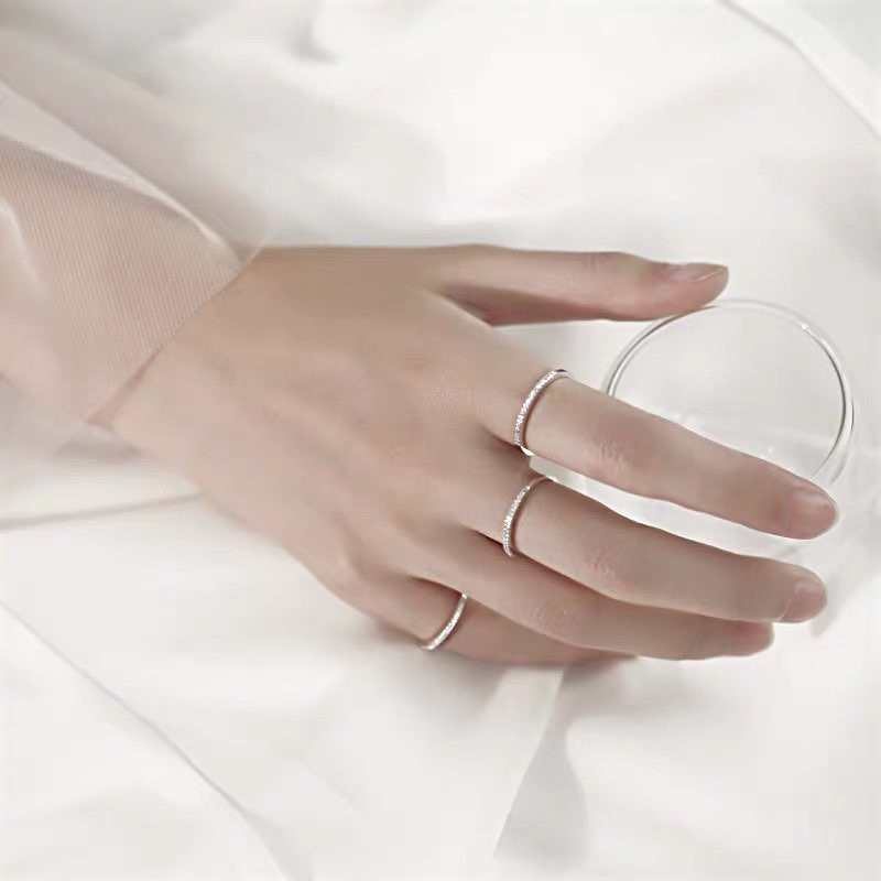 Nhẫn bạc 925 nữ đính đá đẹp đơn giản cá tính DUYSON SILVER [NKX2]