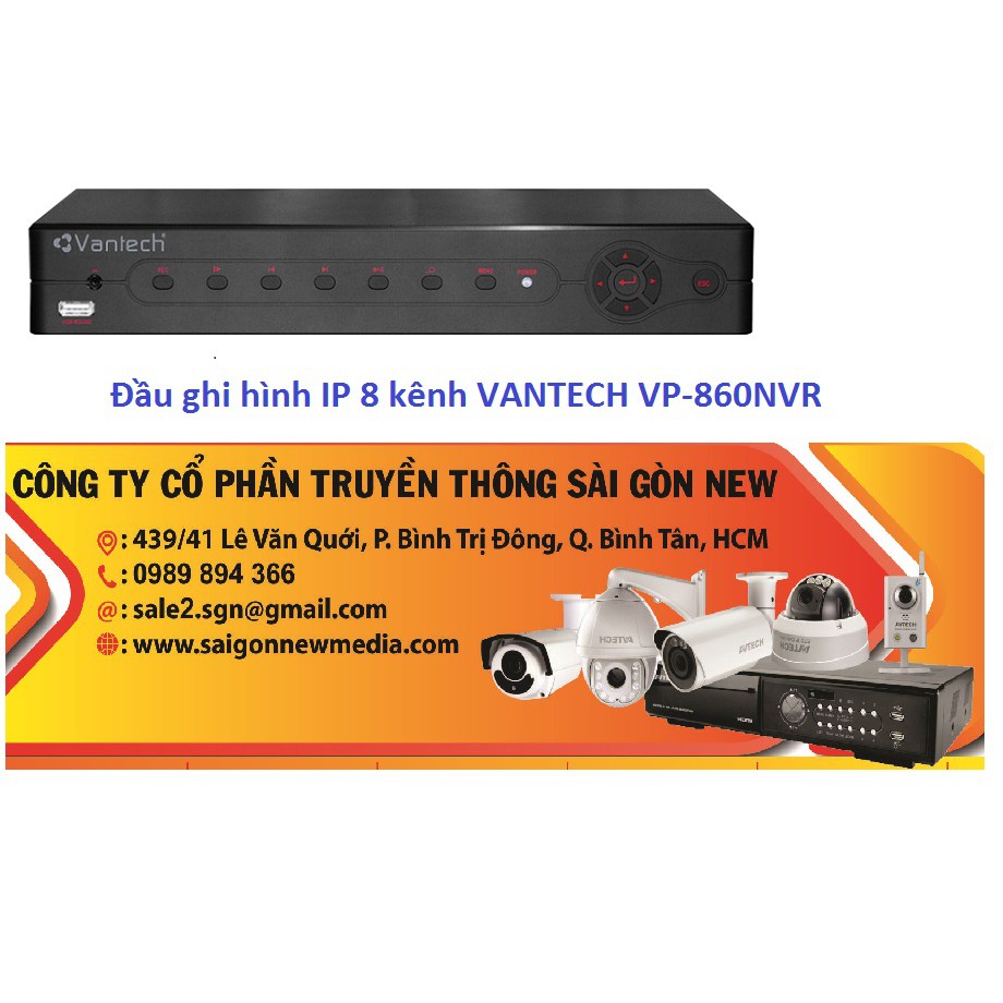 Đầu ghi hình IP 8 kênh VANTECH VP-860NVR