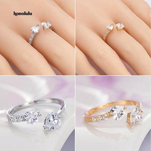 Nhẫn Hở HìNh TráI Tim ĐíNh Đá Zircon Giả
