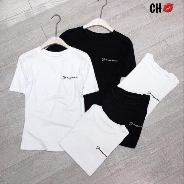 FREESHIP99K_Áo phông đen_trắng thêu chữ