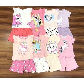 Bộ bé gái cộc tay vải cotton xuất dư size 8-28 kg in hình elsa pony minnie