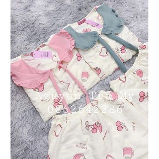 (có sẵn) ảnh thật, pịjama dâu tây,  đồ ngủ đũi hè, pijama dễ thương, đồ ngủ dâu tây, đồ ngủ ngắn
