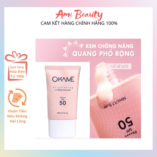 Kem chống nắng Okame Brightening UV Shield Sunscreen SPF 50 PA++++ 50ml