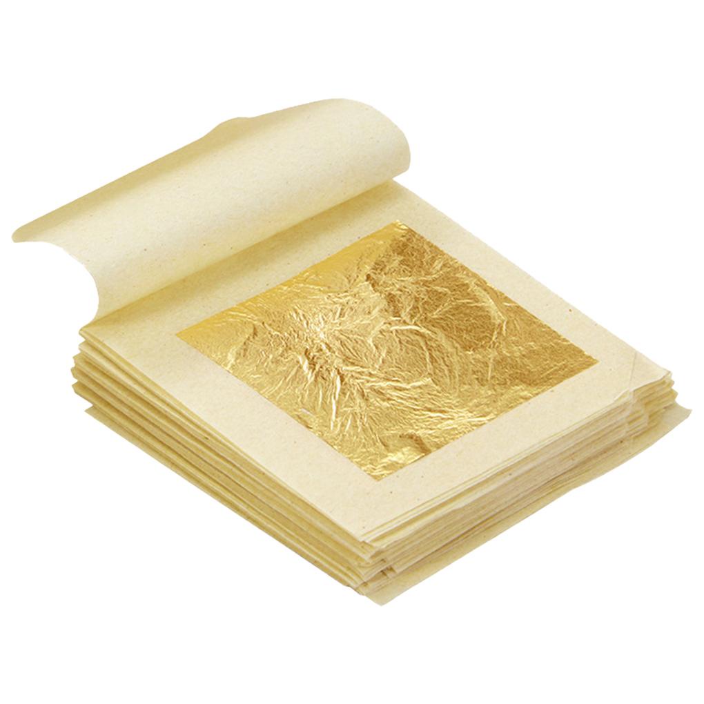 (runbu) Set 10 Tờ Giấy Lá Vàng Thật Mỏng Chống Thấm Nước Độ Bền Cao Dùng Để Gói Đồ Thủ Công Xe Hơi