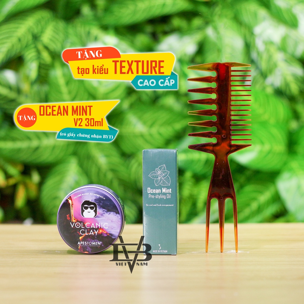 [VOLCANIC CLAY 2024] Sáp vuốt tóc Volcanic Clay 2024 V5 chính hãng + Tặng Pre Styling Ocean Mint V2 30ml + Lược Texture