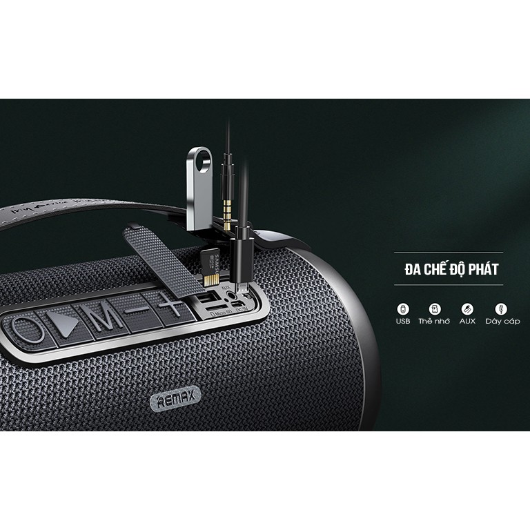 CHÍNH HÃNG Loa chống nước Bluetooth remax RB-M43 hỗ trợ USB thẻ nhớ TF cổng AUX Loa du lịch