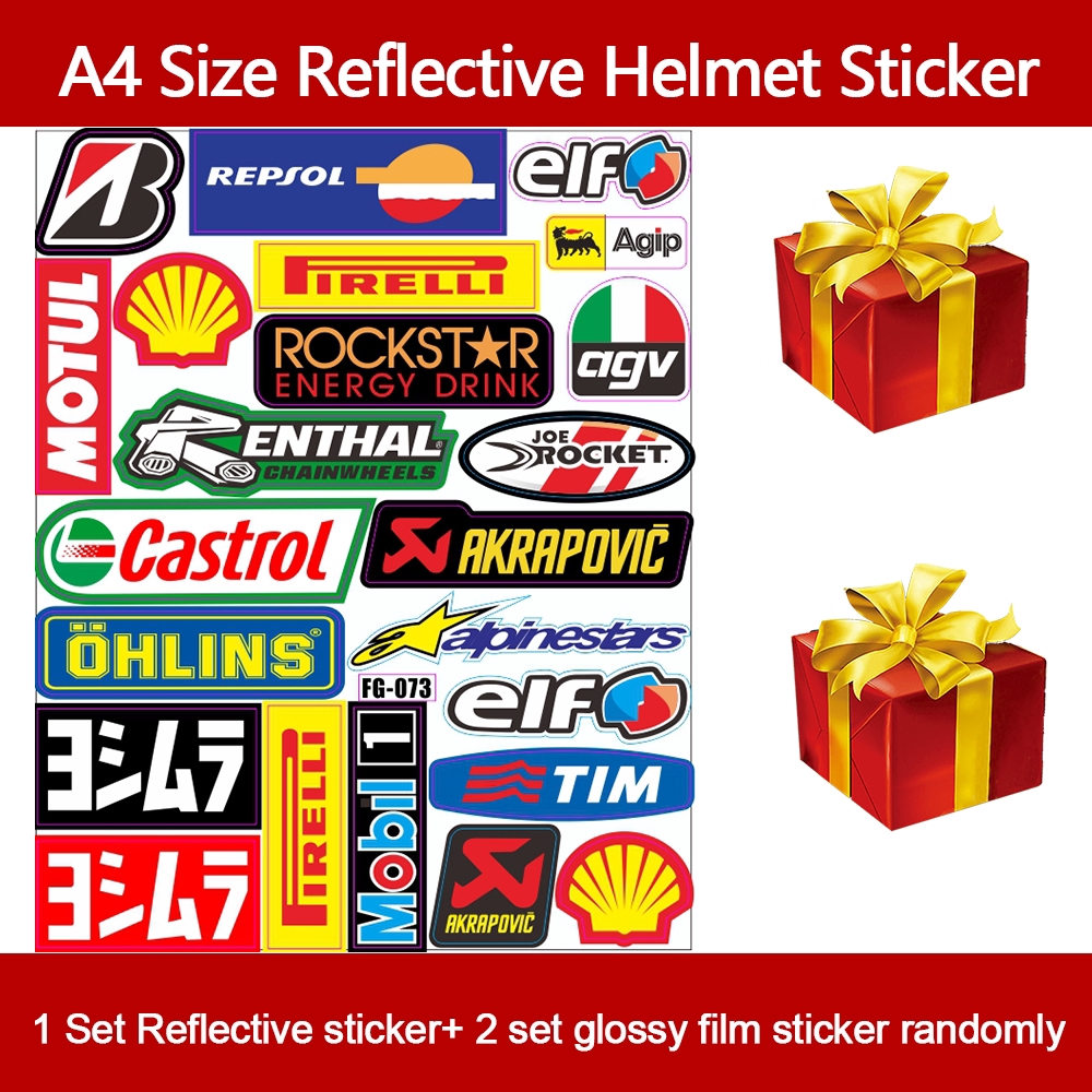 Set 2 sticker phản quang nhiều hình tùy chọn