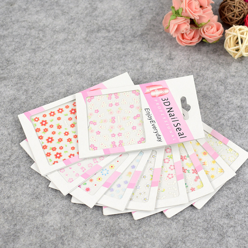 [Hàng mới về] Tờ hình dán họa tiết ngôi sao / hoa / ngôi sao 3D đơn giản dễ thương màu sắc ngẫu nhiên