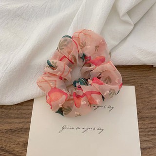 Scrunchies họa tiết hồng hạc