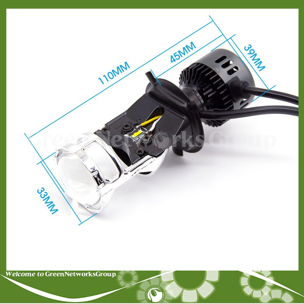 Đèn pha led bi cầu mini M01B chân H4 12-24V 36W Greennetworks (1 Đèn )