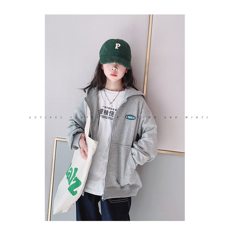 Gmn Giao Hàng Nhanh Chóng Áo Khoác Cardigan Mỏng Có Dây Kéo Phong Cách Mùa Xuân 2022 Kích Thước Vừa Và Lớn Phong Cách Mới Cho Bé Gái