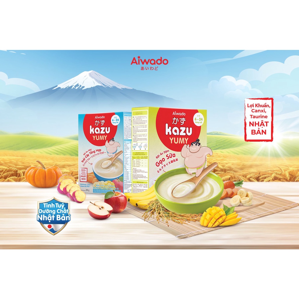 Bột ăn dặm Kazu Yumy đủ vị [hộp 200g]......: