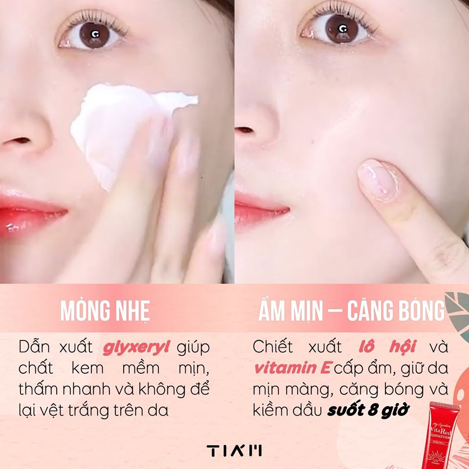 (chính hãng, tem chống giả) kem chống nắng - dưỡng trắng da Vita Red  TIAM