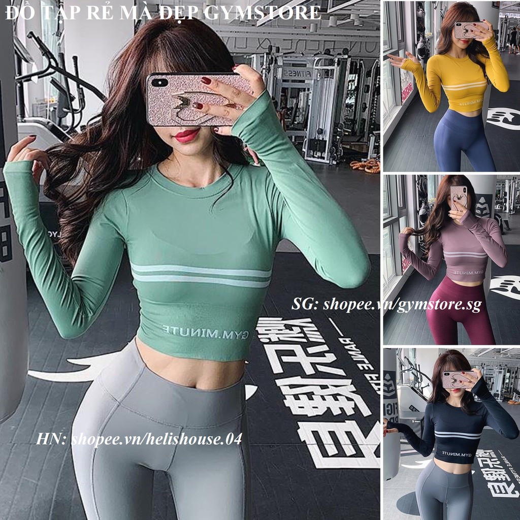 [FSSMAY08 GIẢM 20K ĐƠN 50K] H308 Áo tập gym tập yoga nữ dài tay thun co giãn Đồ tập Rẻ Đẹp Shop Gymstore