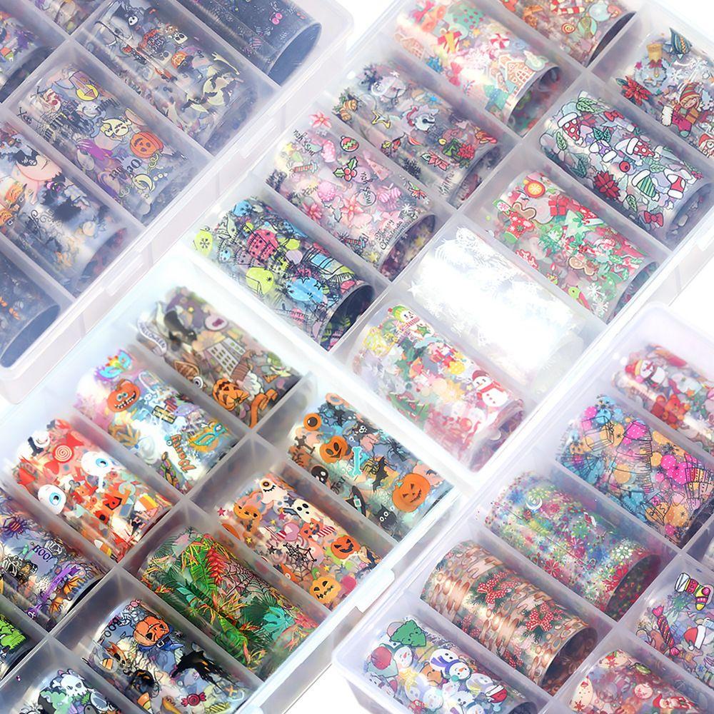 MIH Set 10 Tấm Giấy Foil Dán Móng Nghệ Thuật