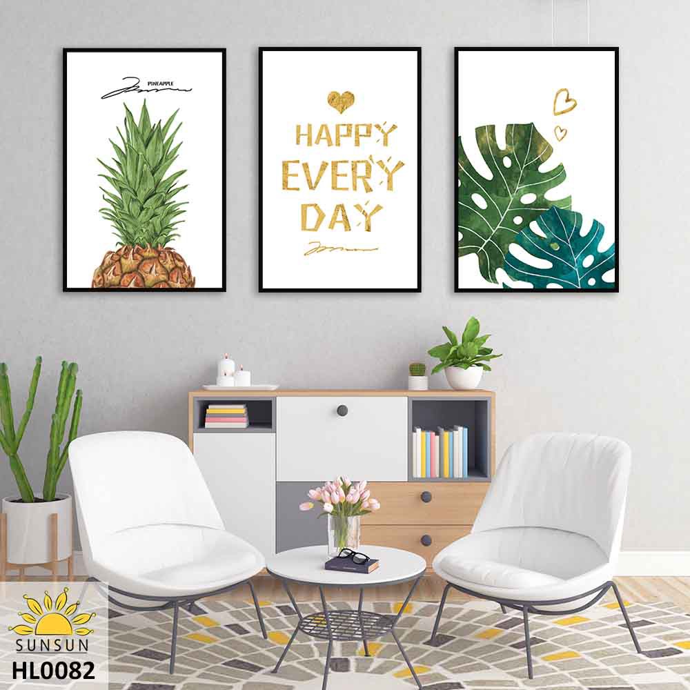 Bộ 3 Tranh Canvas Hạnh Phúc Mỗi Ngày-Happy Everyday | HL0082