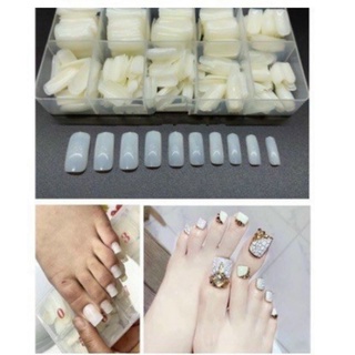 Móng úp chân (dài) màu trắng đục