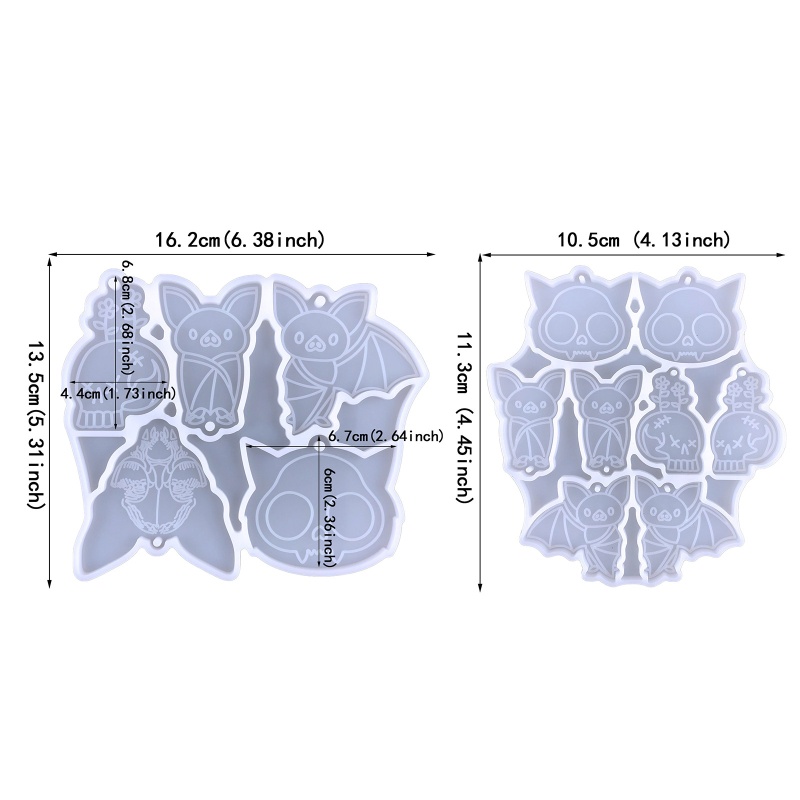 Khuôn Silicone Làm Móc Khóa / Móc Khóa Hình Đầu Lâu / Dơi Phong Cách Gothic Cho Nam Và Nữ