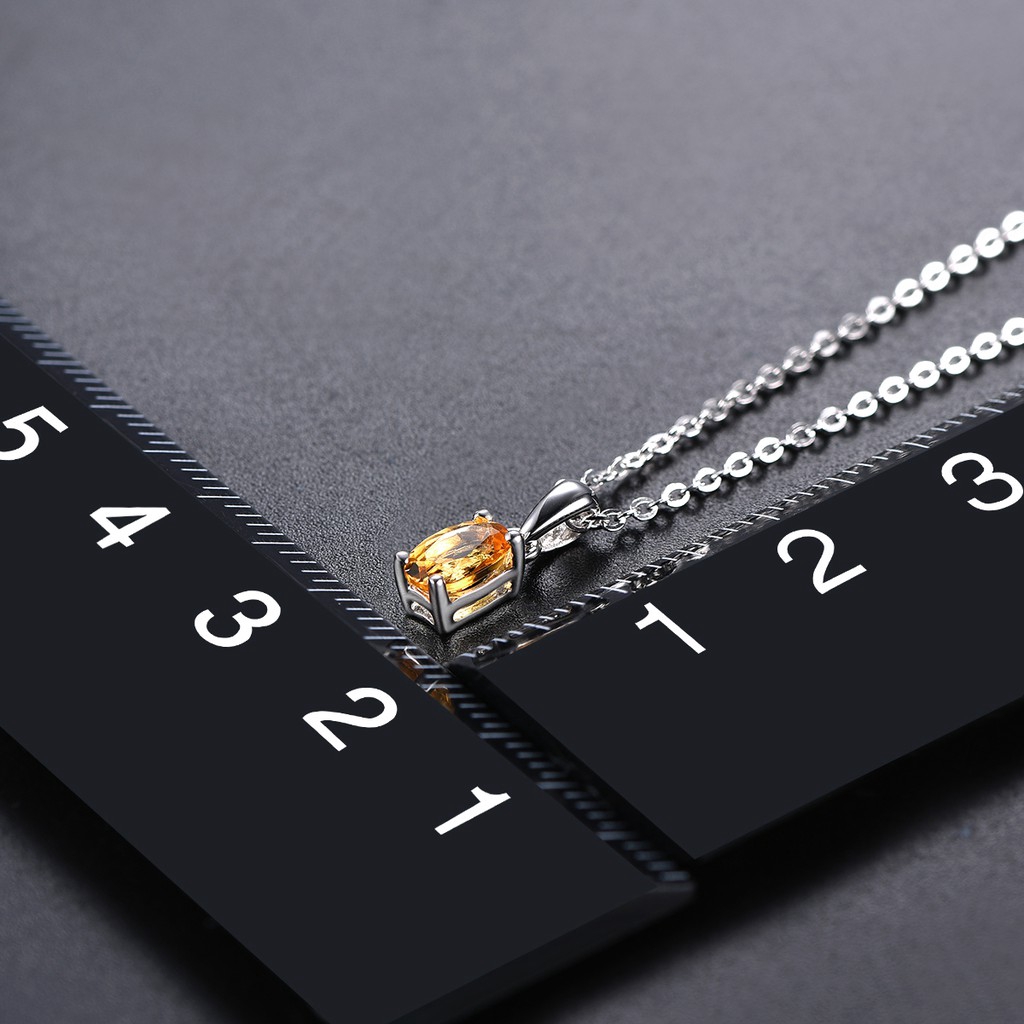 Cici Dây Chuyền Bạc 925 6x4mm Mặt oval Đính Đá Quý Đơn Giản Cho Nữ 925