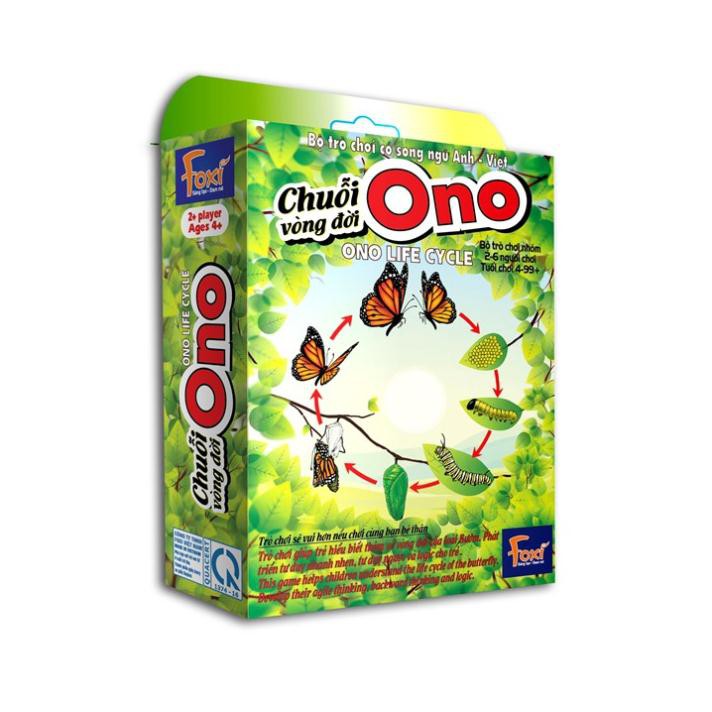 Board game-Chuỗi Ono vòng đời Ếch Bướm Foxi-thẻ glenndoman và flashcard thông minh-siêu rẻ-Giúp trẻ tăng tư duy logic