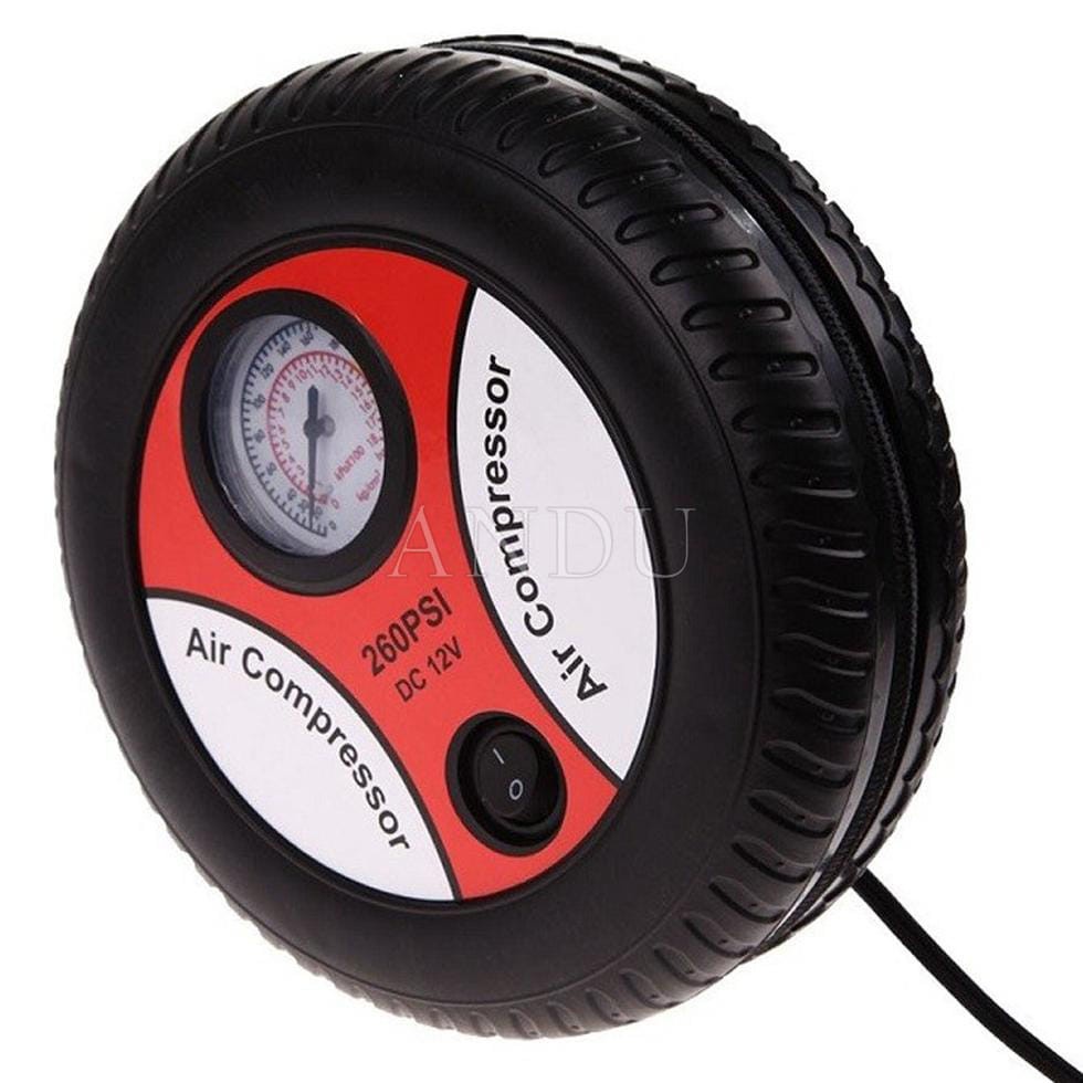 Bơm Lốp Điện Hình Bánh Xe Đa Năng 12V Mang Đi Tiện Dụng