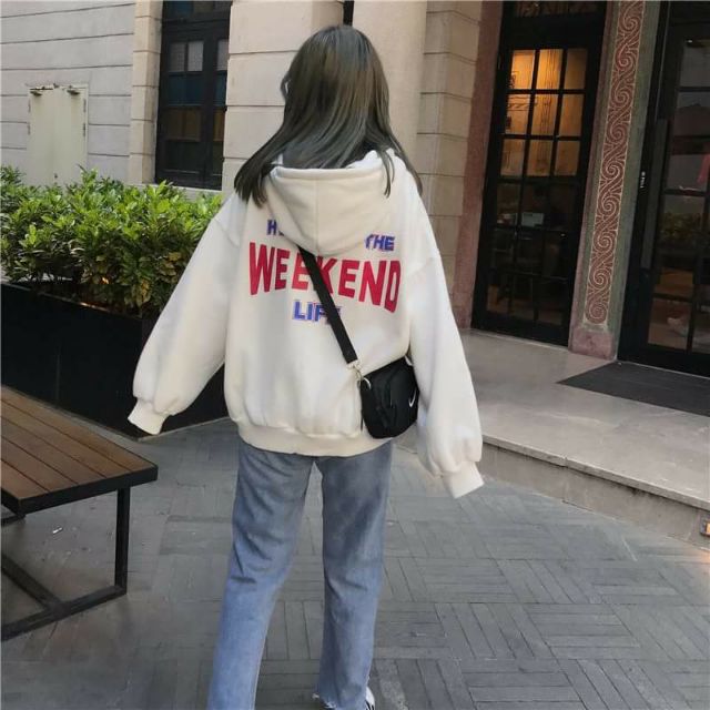 (Order) Áo hoodie nữ, áo nỉ, ulzzang style, sẵn màu đen | BigBuy360 - bigbuy360.vn