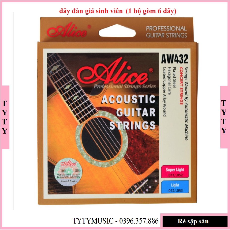 Bộ dây đàn guitar acoustic Alice AW432 giá rẻ TYTYmusic