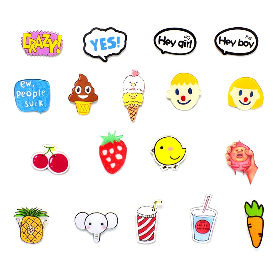 1 Huy Hiệu Cài Áo Hình Hoạt Hình Bằng acrylic Thời Trang