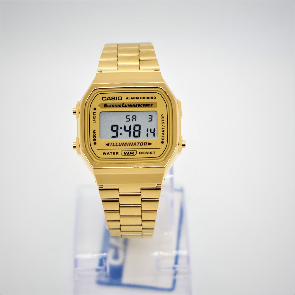 Đồng hồ điện tử Casio A168WG-9WDF Gold 🌟sɪêᴜ ᴄʜấᴛ 🌟 -Dành Cho Cả Nam Và Nữ ( Unisex ) - Giá Siêu Ưu Đãi