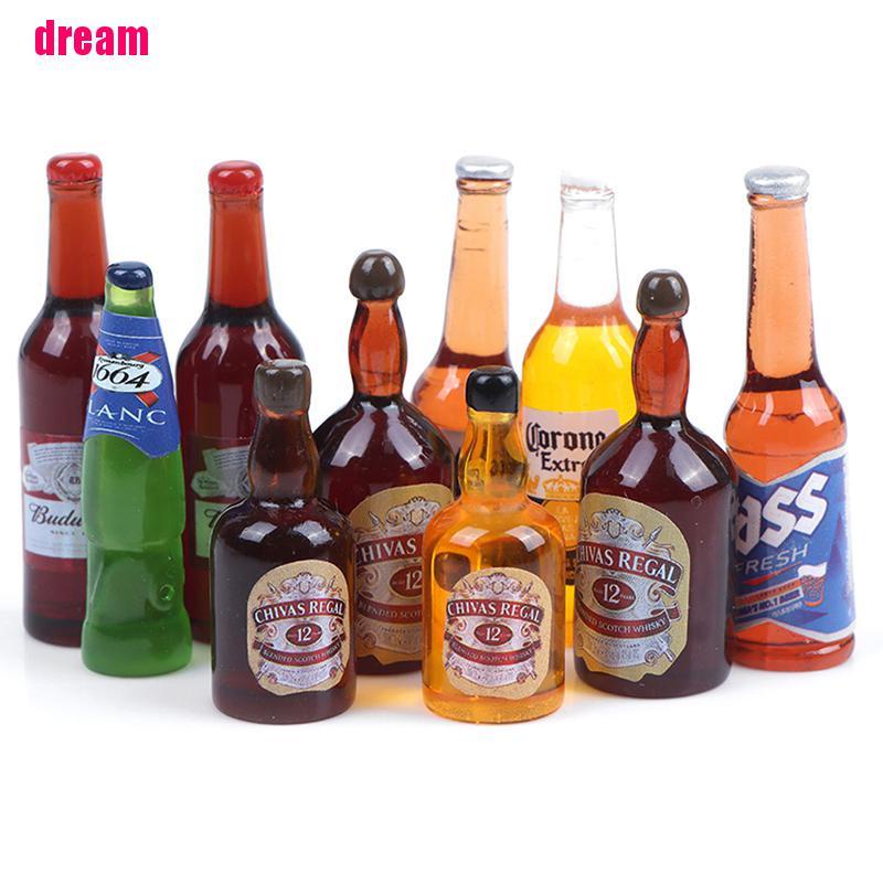 Bộ 10 Chai Rượu Vang Tỉ Lệ 1: 1 Trang Trí Nhà Búp Bê