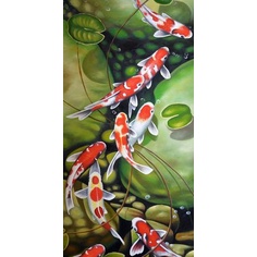 Bộ Tranh Đính Đá 5d Họa Tiết Cá Koi Độc Đáo Diy Dùng Trang Trí Nhà Cửa