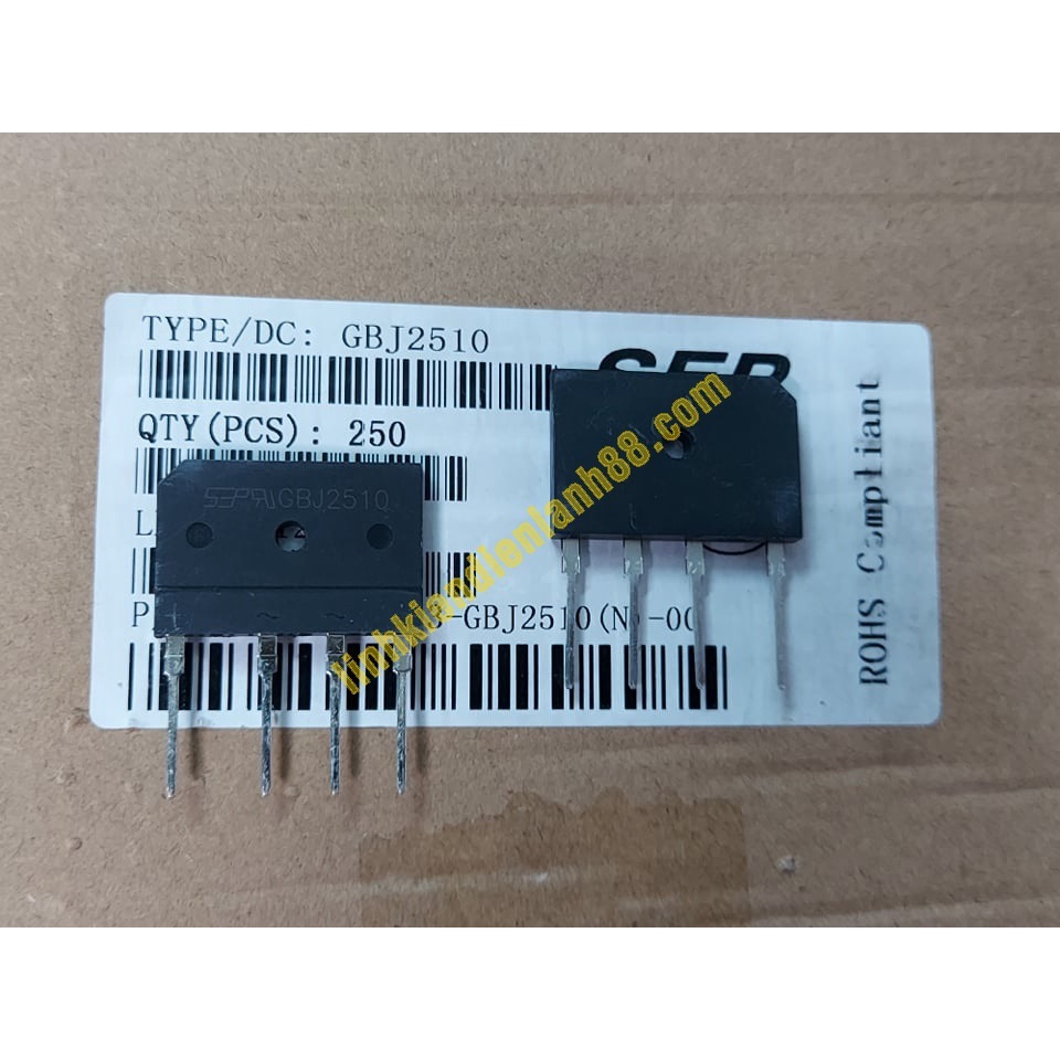 Cầu Diode GBJ2510 KBJ2510 D25XB80 25A 1000V mới chính Hãng 100%