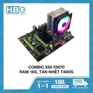 COMBO Main x58 ,ram ecc 16g cpu, L5640, tản nhiệt tháp rgb
