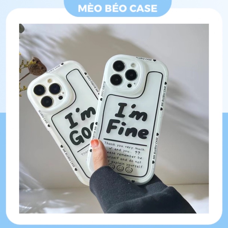 (SIÊU RẺ) Ốp lưng iphone cam tròn viền dày im good im fine 7plus/8/8plus/x/xr/xs/11/12/13/pro/max/plus/promax